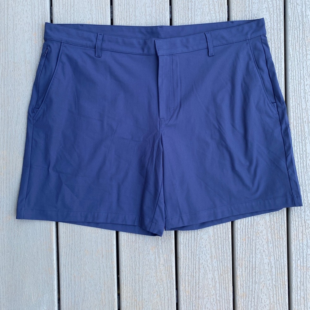 Fabletics Mens Shorts Navy Blue Athletic Gym Golf Casual Shorts Size 42 NEW